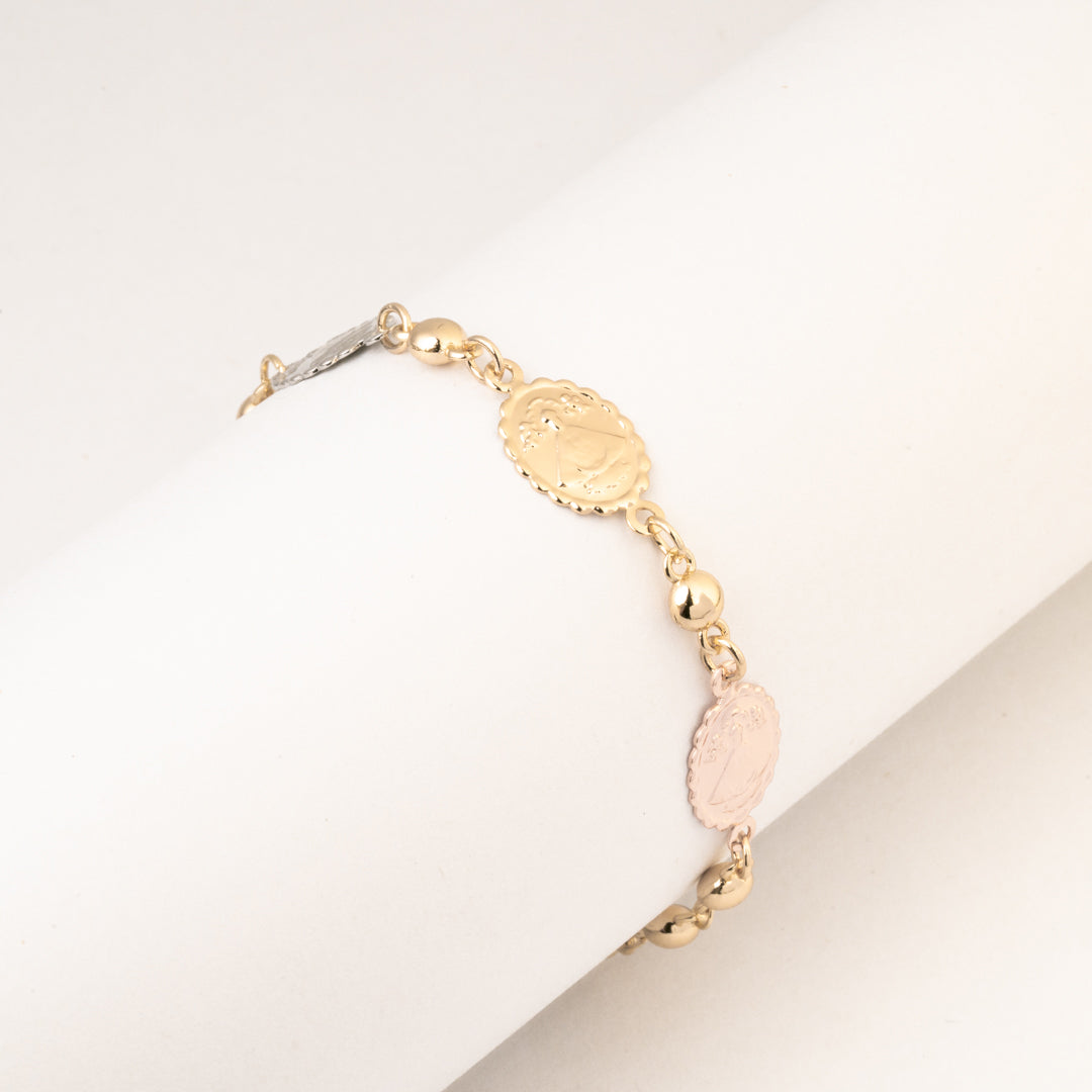 Pulsera Virgen de San Juan de los Lagos Tricolor Chapa 17+ 5 CM