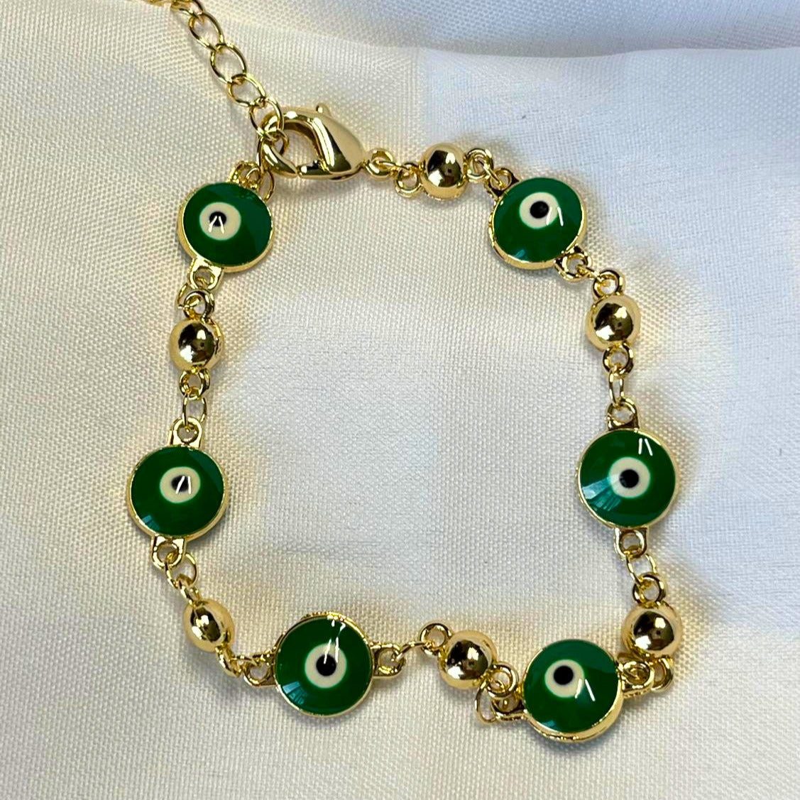 Pulsera Protección Esmeralda Chapa
