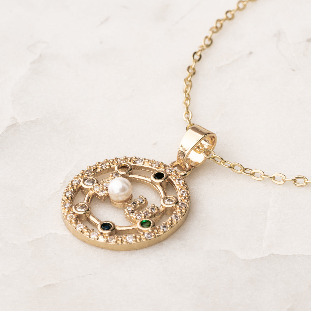 Gargantilla Órbita Dorada Chapa