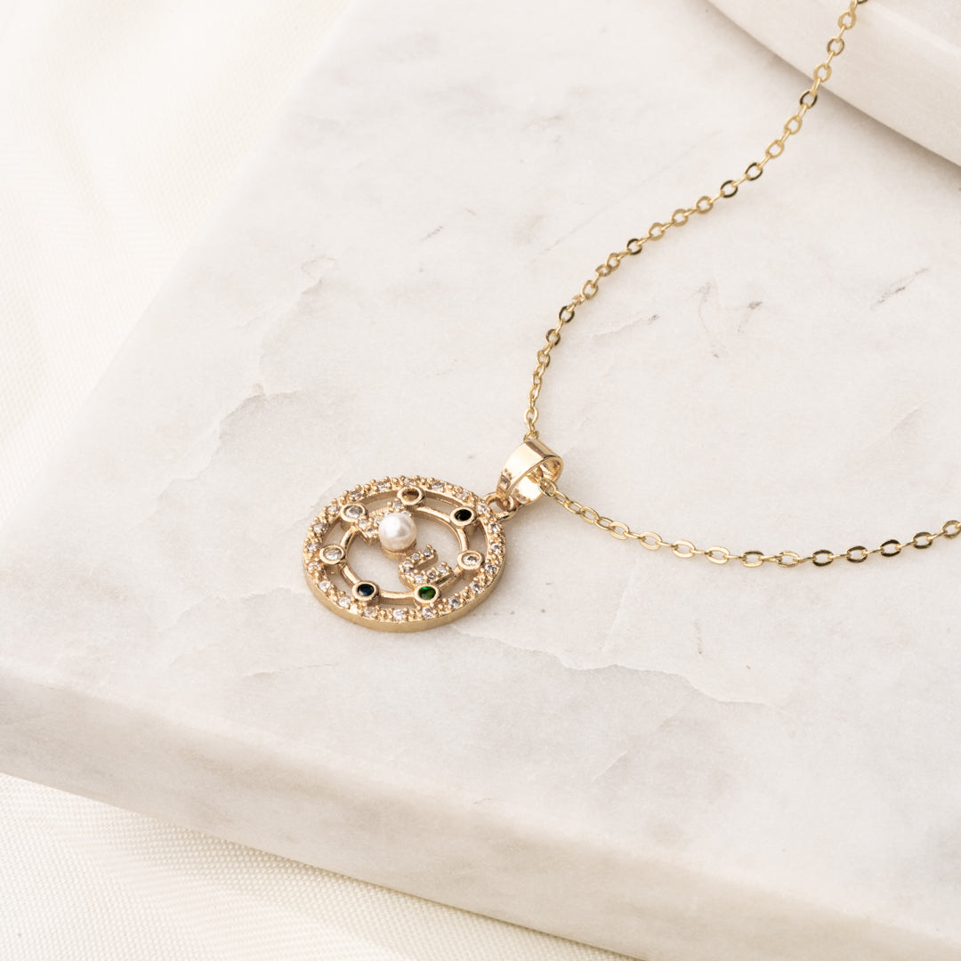 Gargantilla Órbita Dorada Chapa