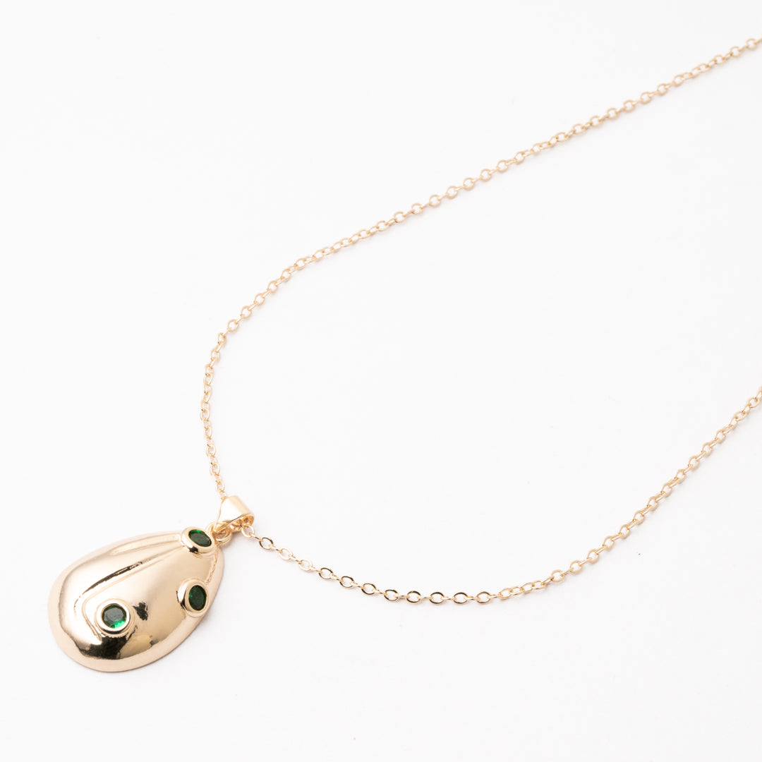 Gargantilla Pétalo con Lunares Esmeralda Chapa