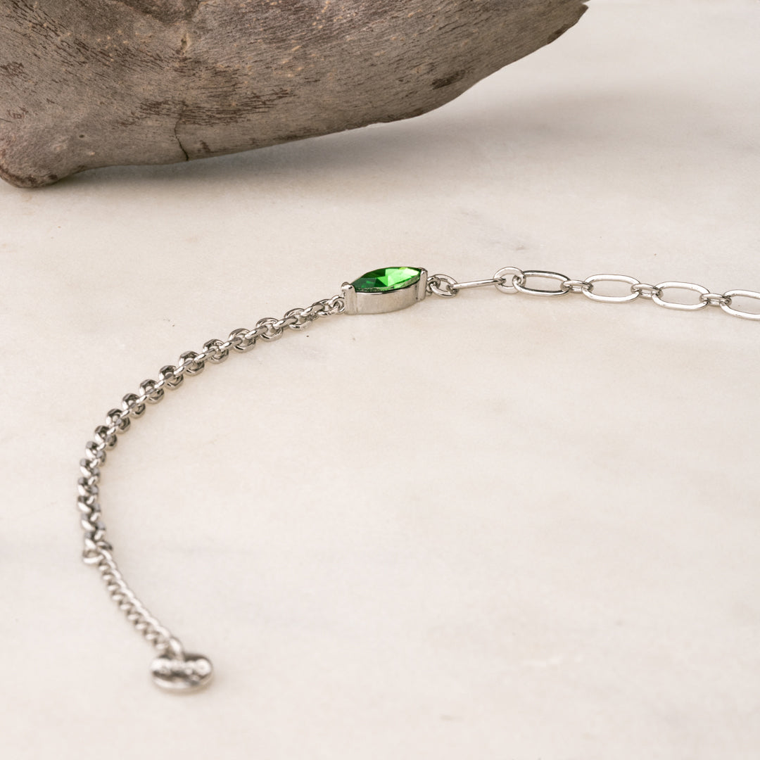 Pulsera Verde Encanto Rodio