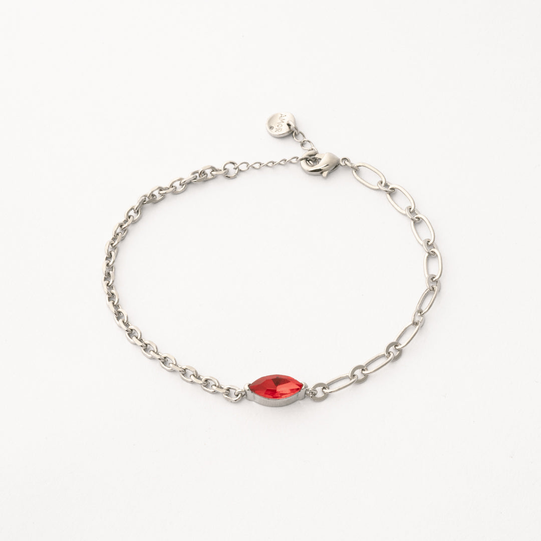 Pulsera Destello Escarlata Rodio
