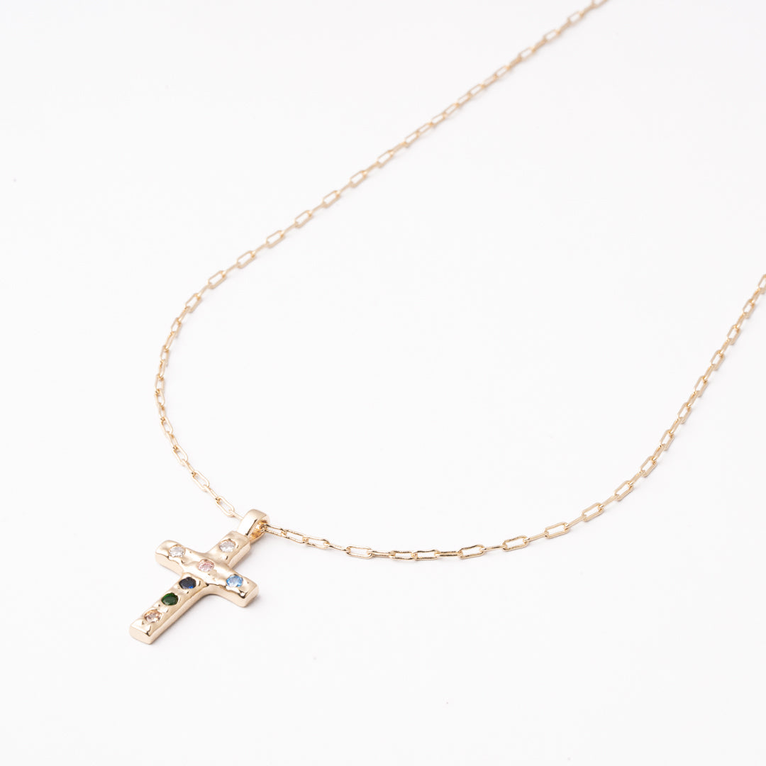 Gargantilla Cruz Prisma Chapa