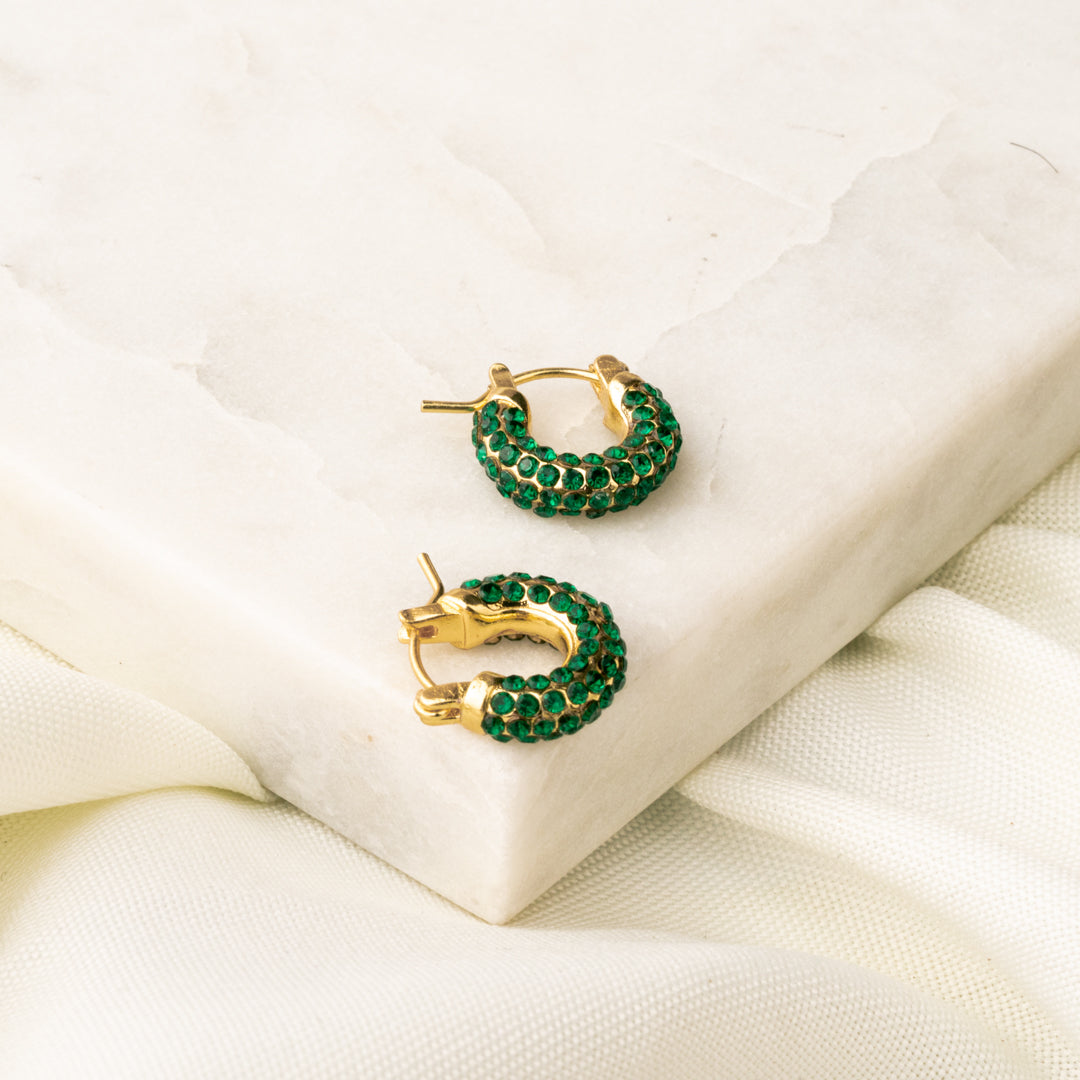 Arracada Esmeralda Glam Chapa