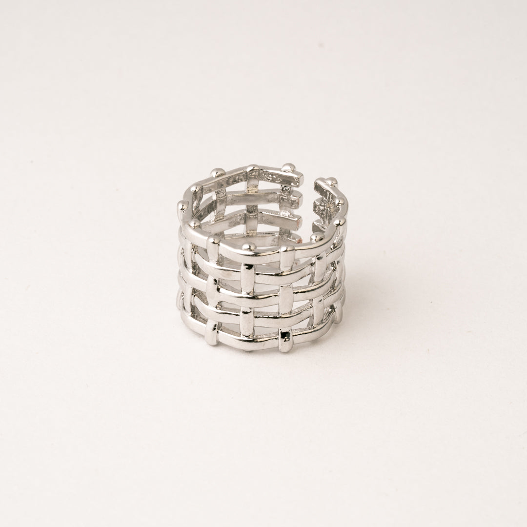 Anillo Grid Rodio