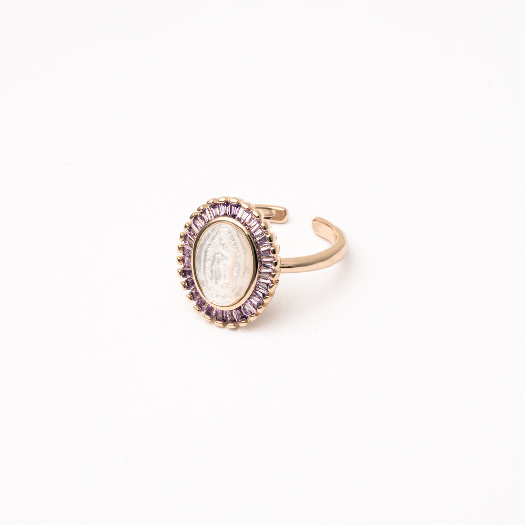Anillo Virgen de Guadalupe Rosa Chapa