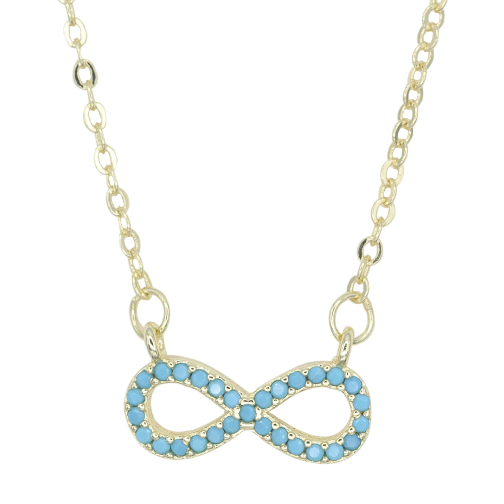 Gargantilla Infinito Turquesa Chapa