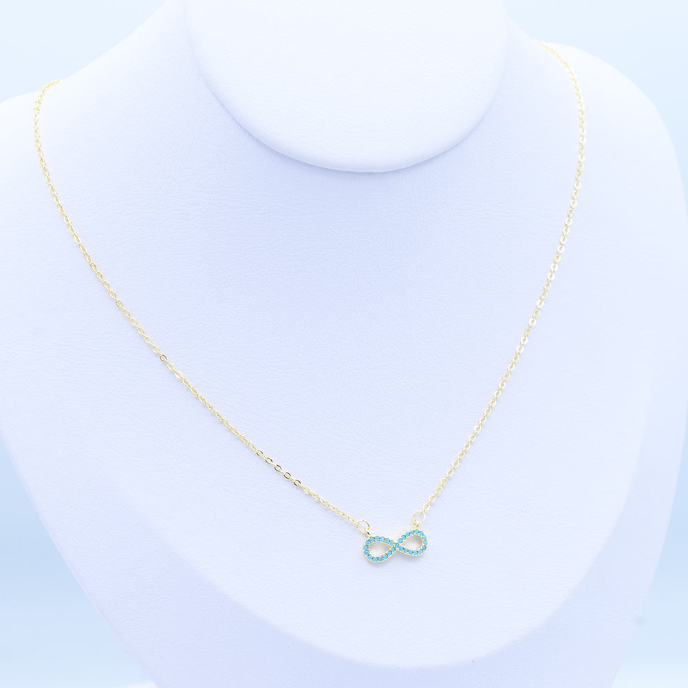 Gargantilla Infinito Turquesa Chapa