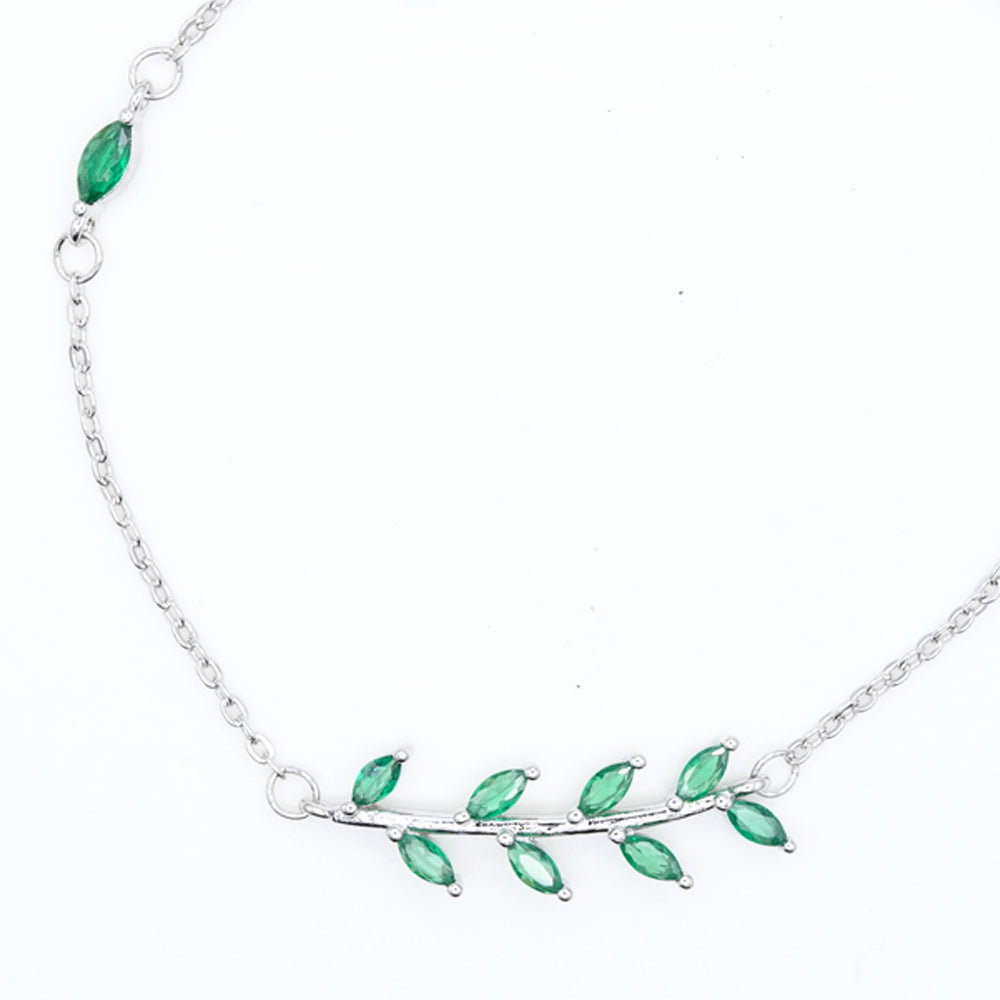 Pulsera Rama Esmeralda Rodio