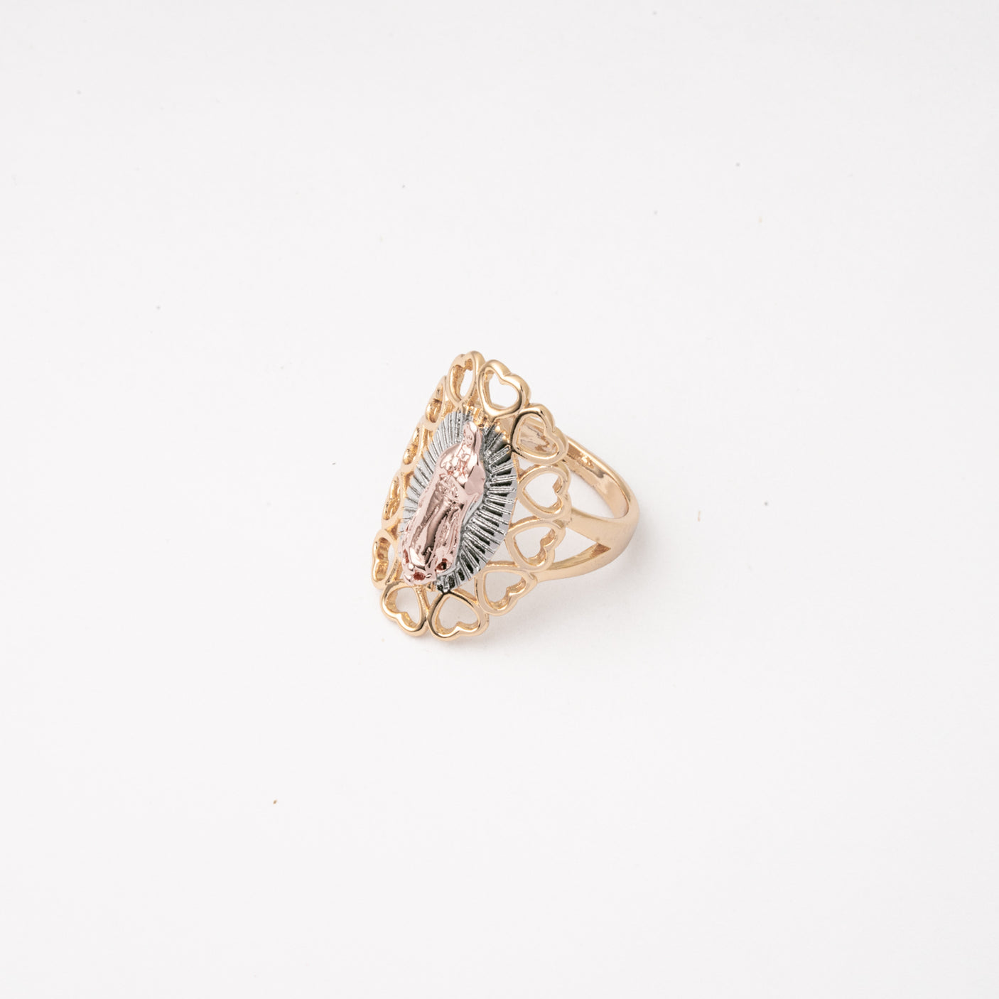 Anillo Virgen de Guadalupe Tricolor Chapa