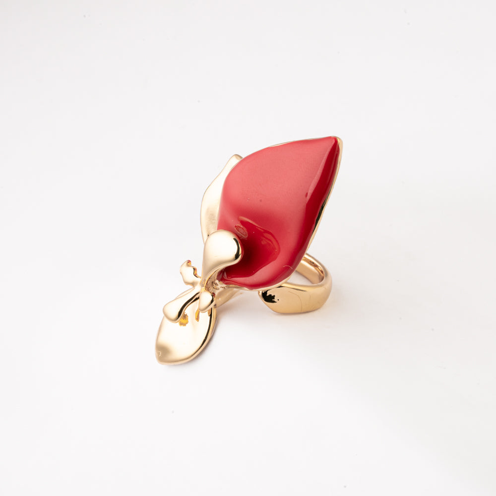 Anillo Pétalo Escarlata Chapa