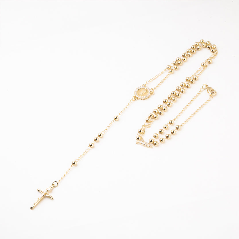 Rosario Virgen de Guadalupe Diamantes Chapa 4n-45cm