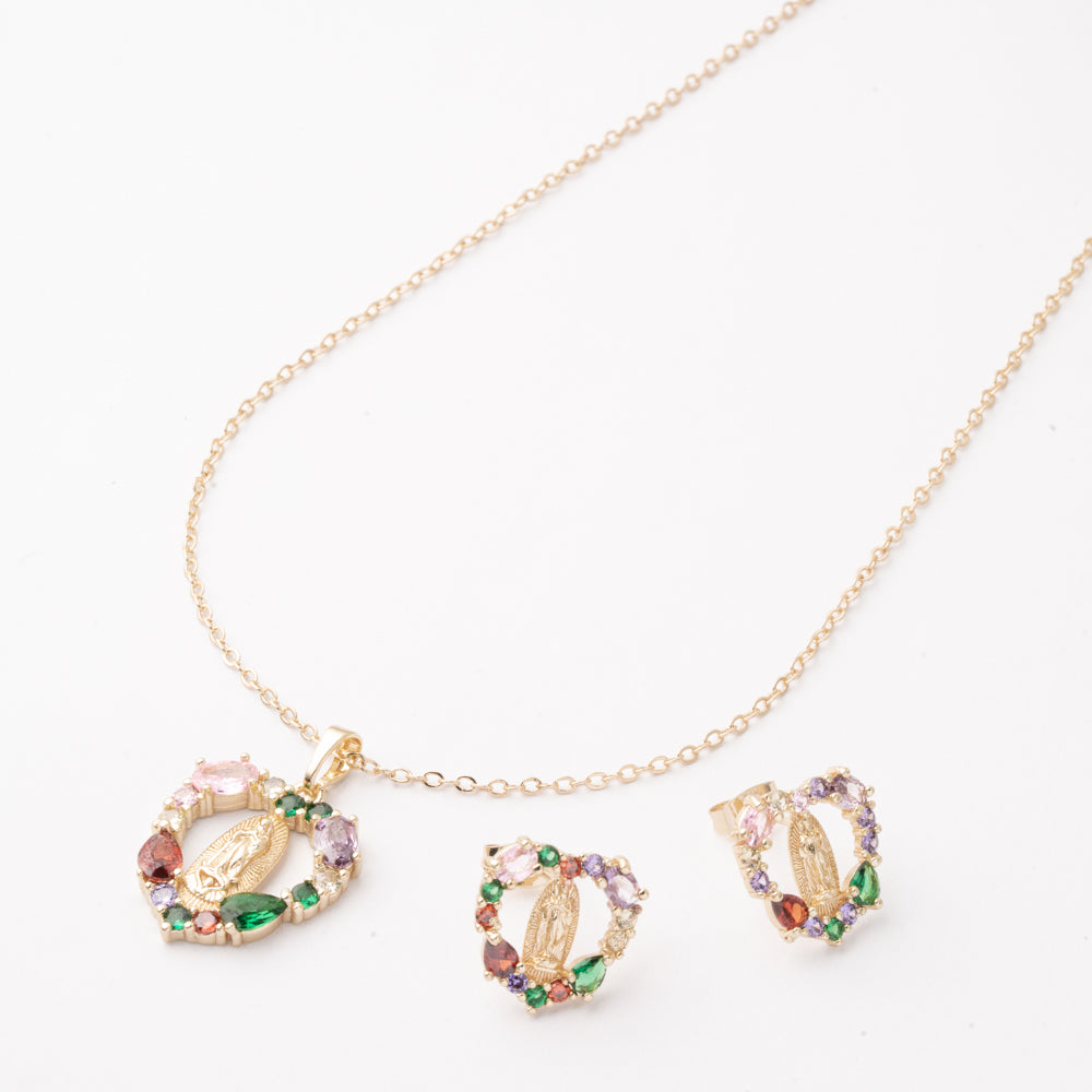 Juego Virgen de Guadalupe Colorido Chapa