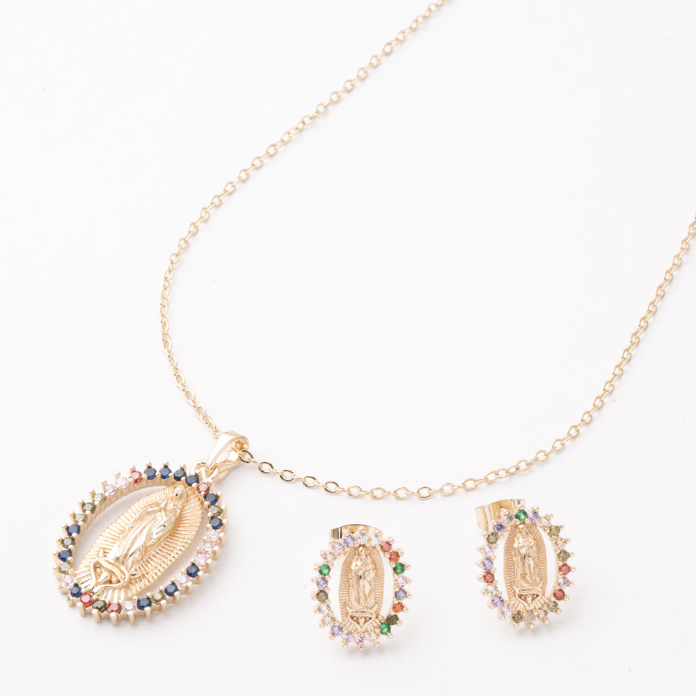 Juego Virgen Guadalupe Arcoíris Chapa