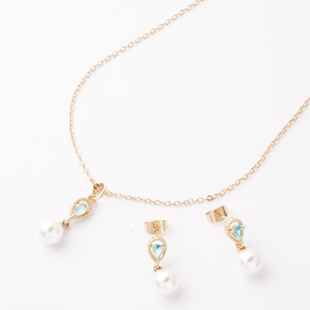 Juego Perla Turquesa Chapa