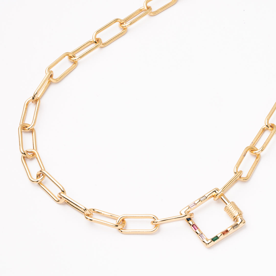 Gargantilla Eslabones Cuadrado Chapa