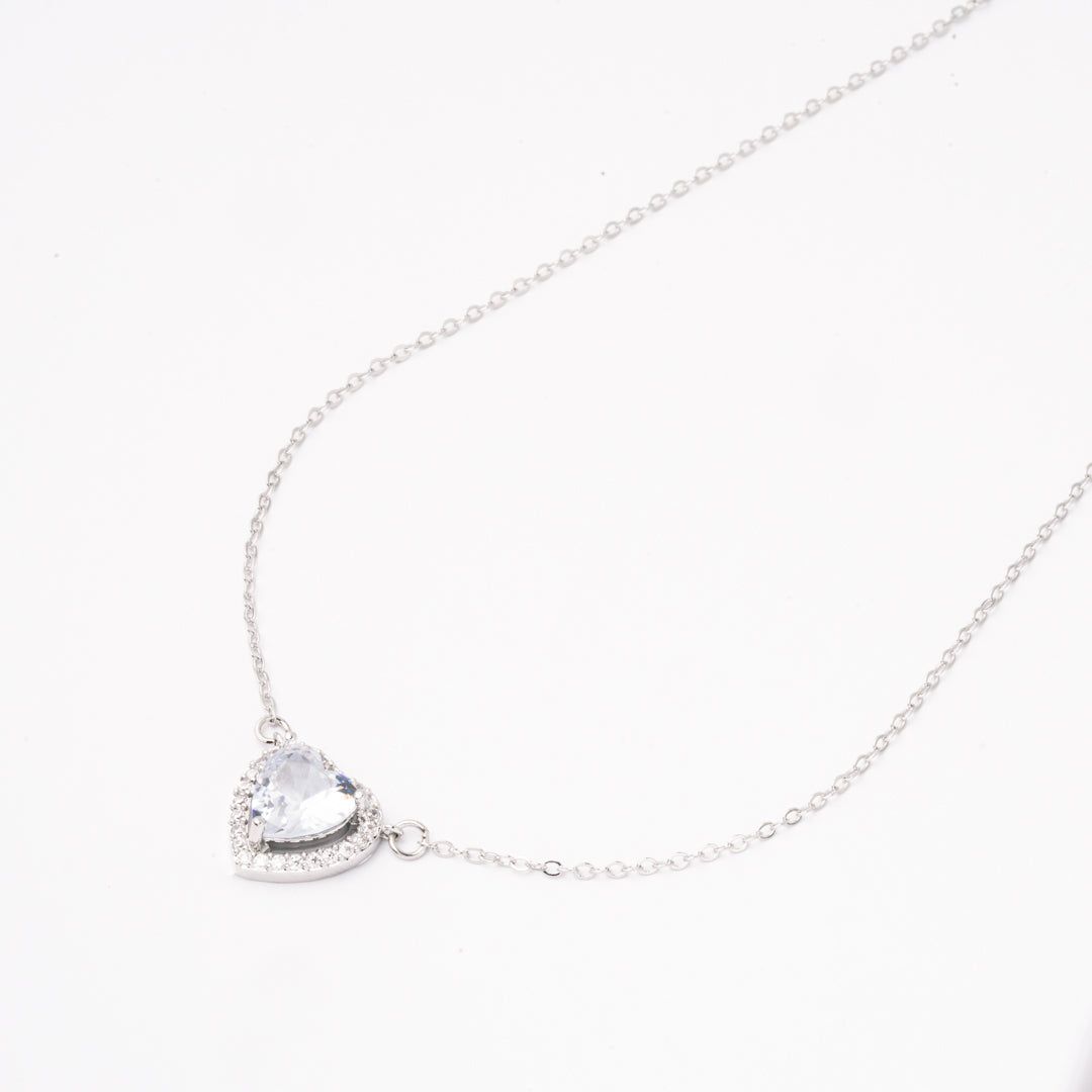 Gargantilla Corazón Celeste Rodio