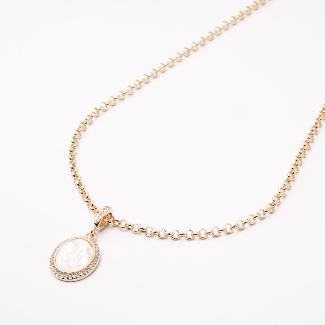 Gargantilla Diamantes Virgen de Guadalupe Chapa 1.7cm