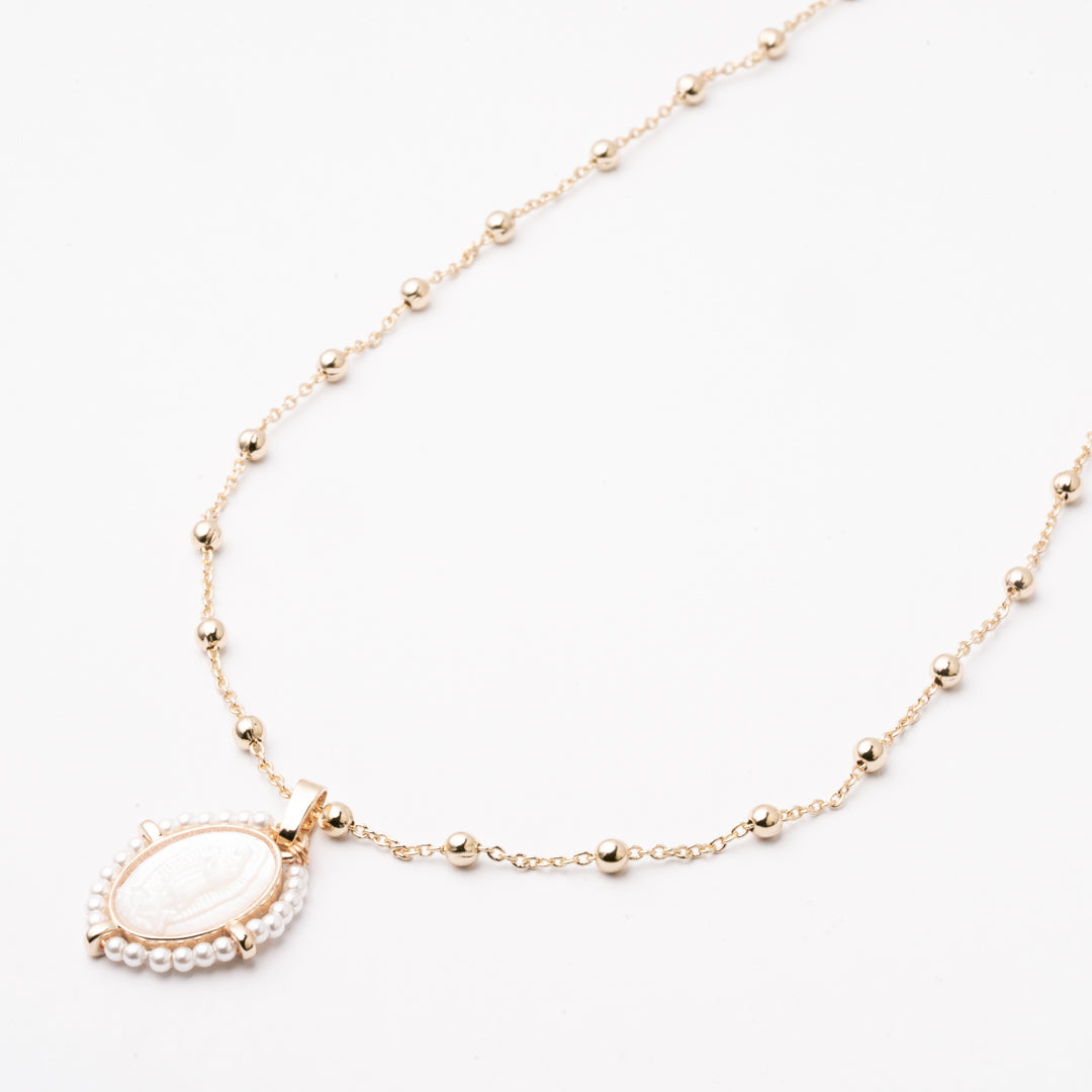 Gargantilla Perla Blanca Virgen de Guadalupe