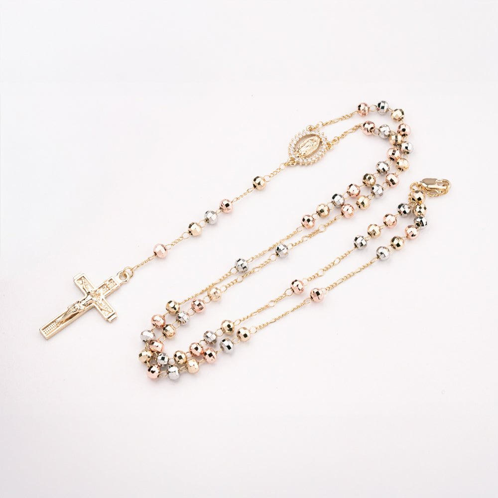 Rosario Virgen de Guadalupe Esfera Tricolor Chapa