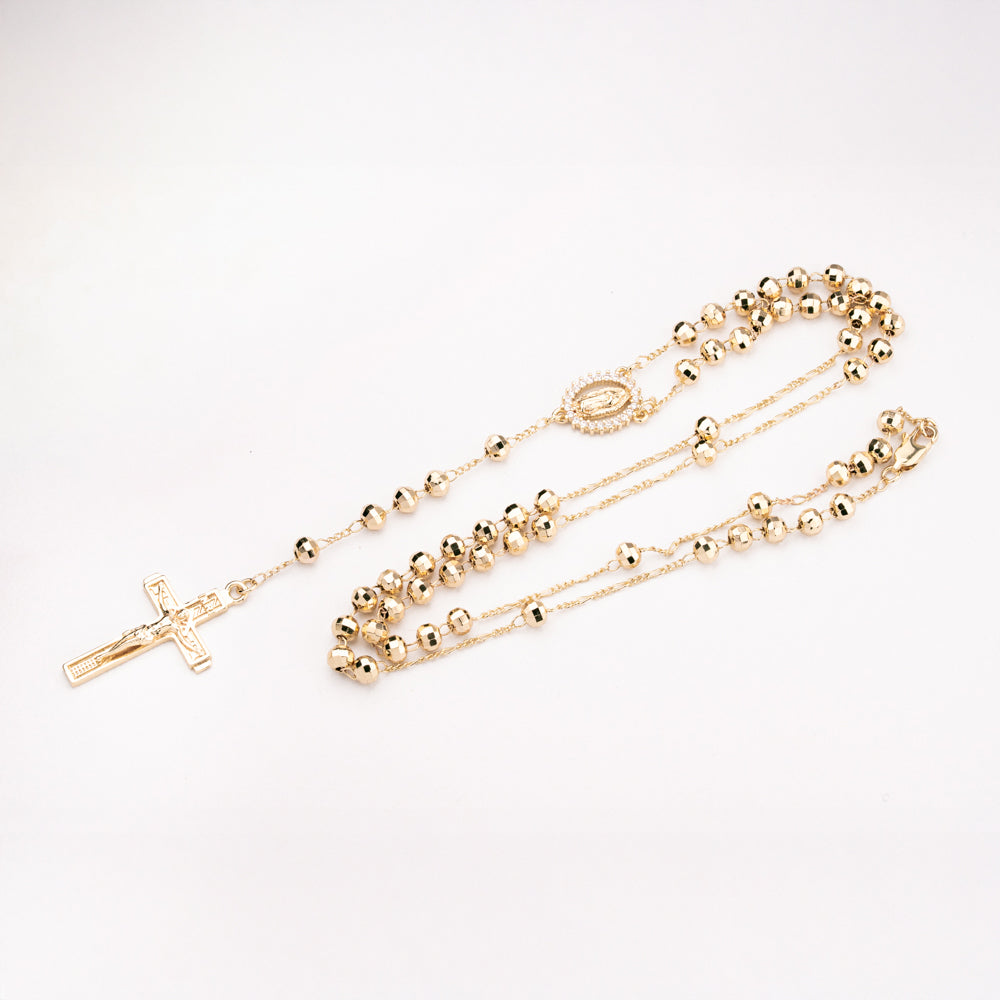 Rosario Virgen de Guadalupe Esfera Dorada Chapa