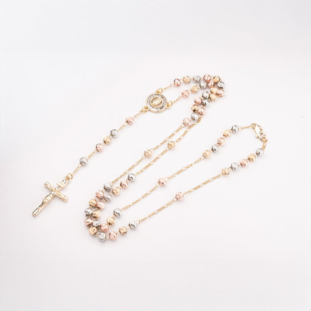 Rosario Virgen de Guadalupe Luna Tricolor Chapa