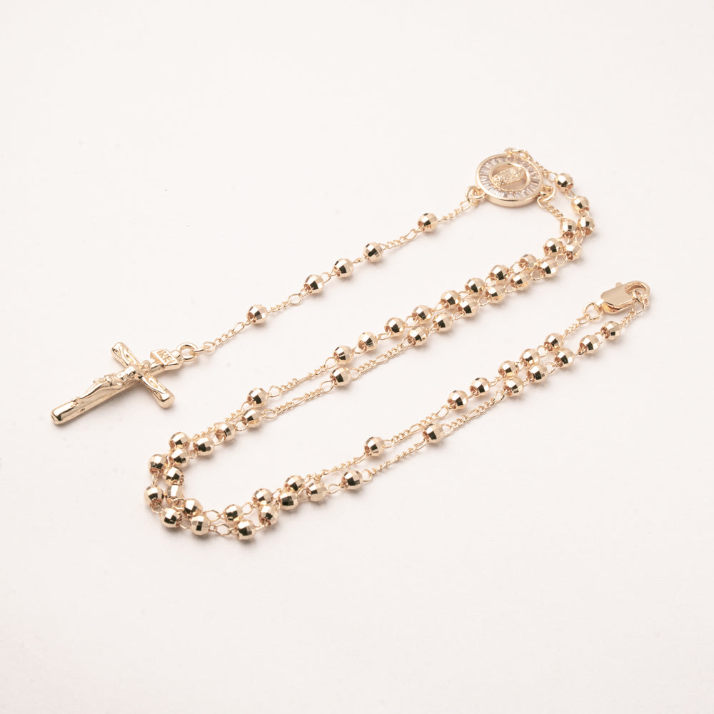 Gargantilla Rosario Virgen de Guadalupe Dorado Chapa