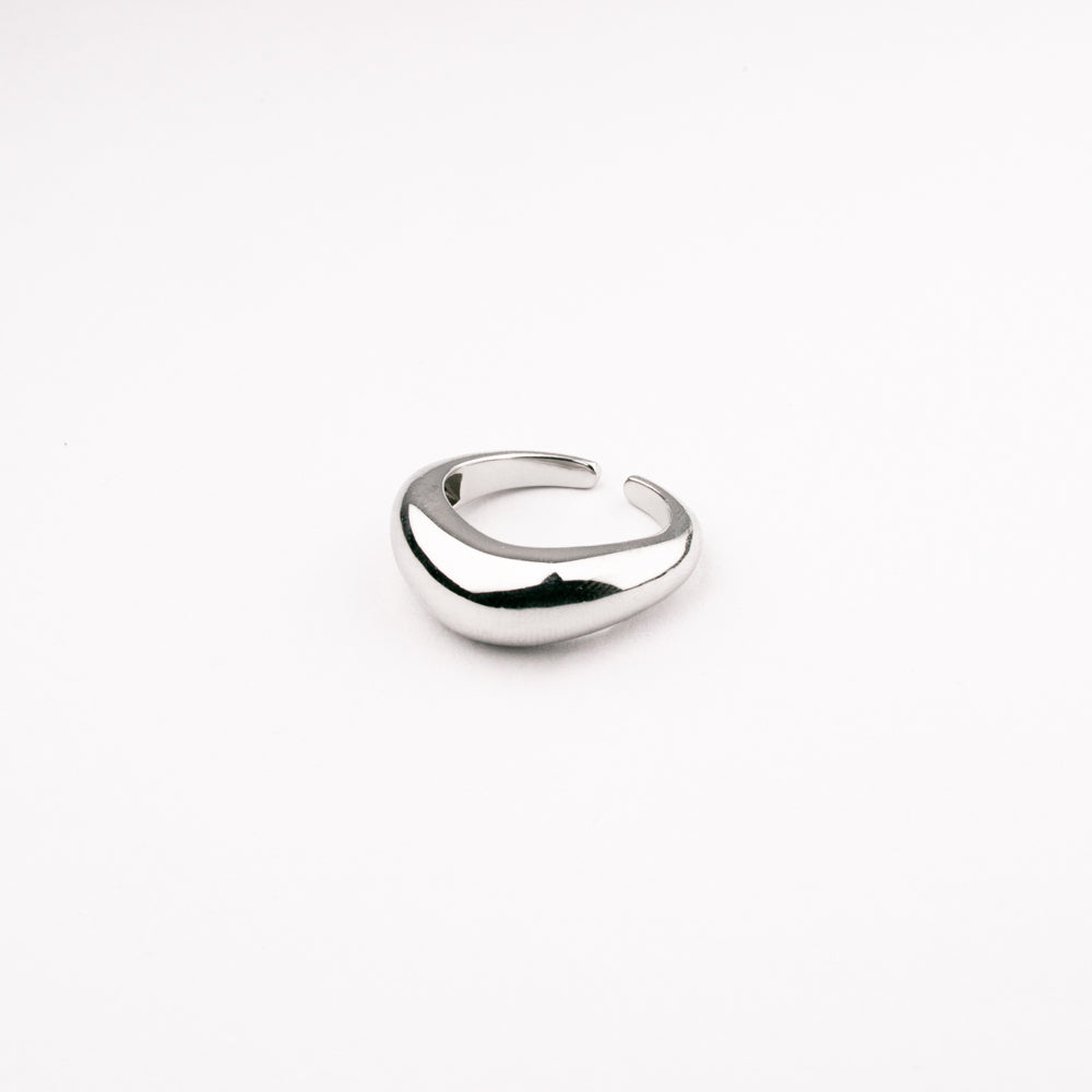 Anillo Midi Liso Rodio