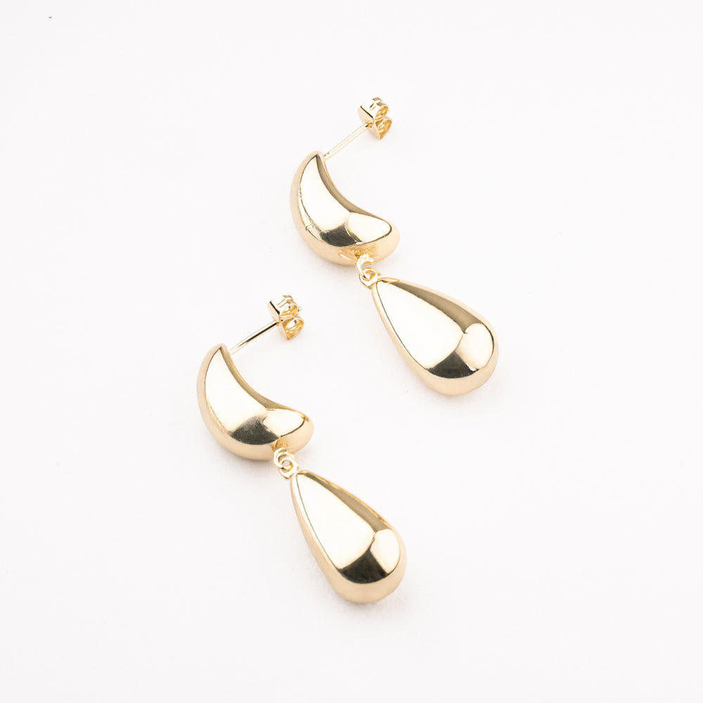 Arete Doble Gota Chapa