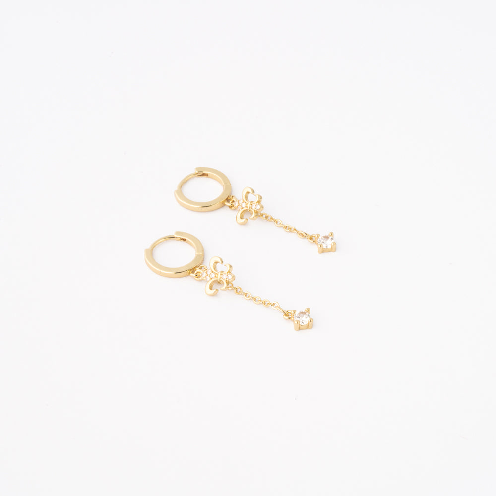 Aretes Flor de Lis Chapa