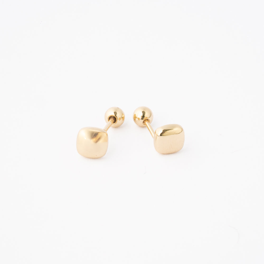 Aretes Cubo Satinado Chapa