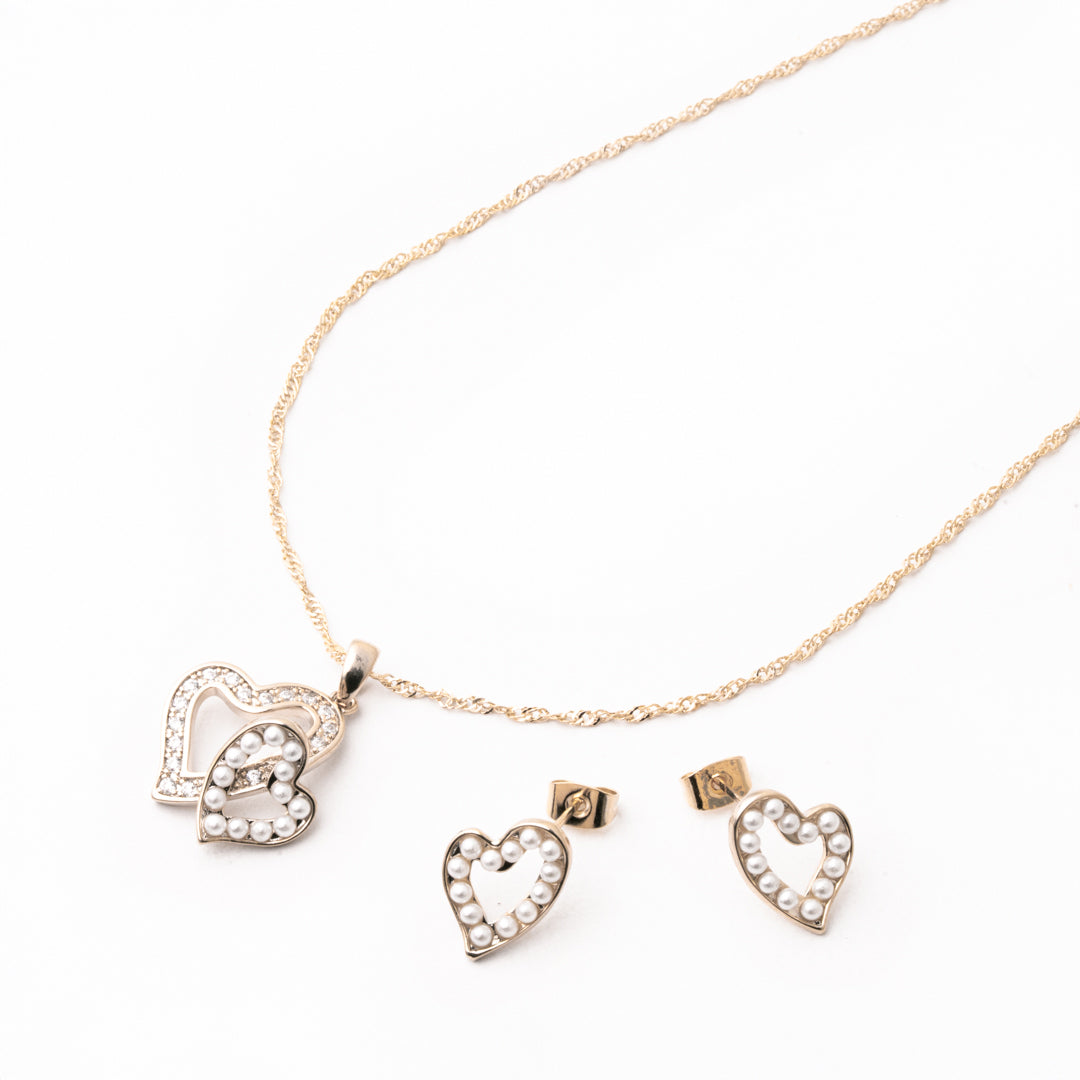 Juego Corazón Aperlado Chapa