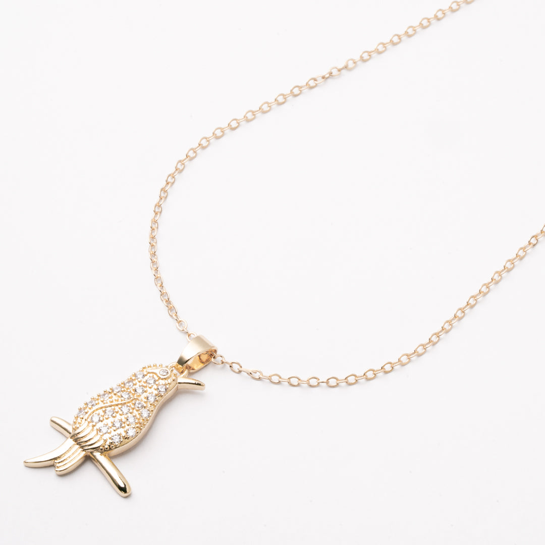 Gargantilla Pájaro 40+5cm 18K Chapa