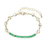 Pulsera dual con chapa y piedra verde