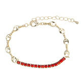 Pulsera dual con piedras rojas