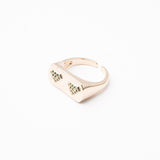 Anillo Dúo Esmeralda Chapa
