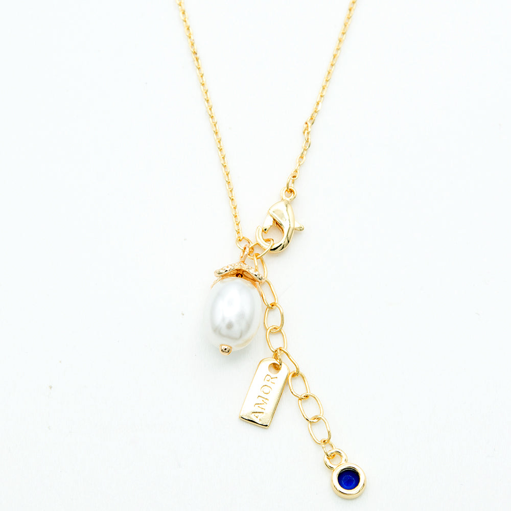 Gargantilla con dije de perla azul