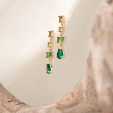 Aretes Esmeralda Radiante Chapa