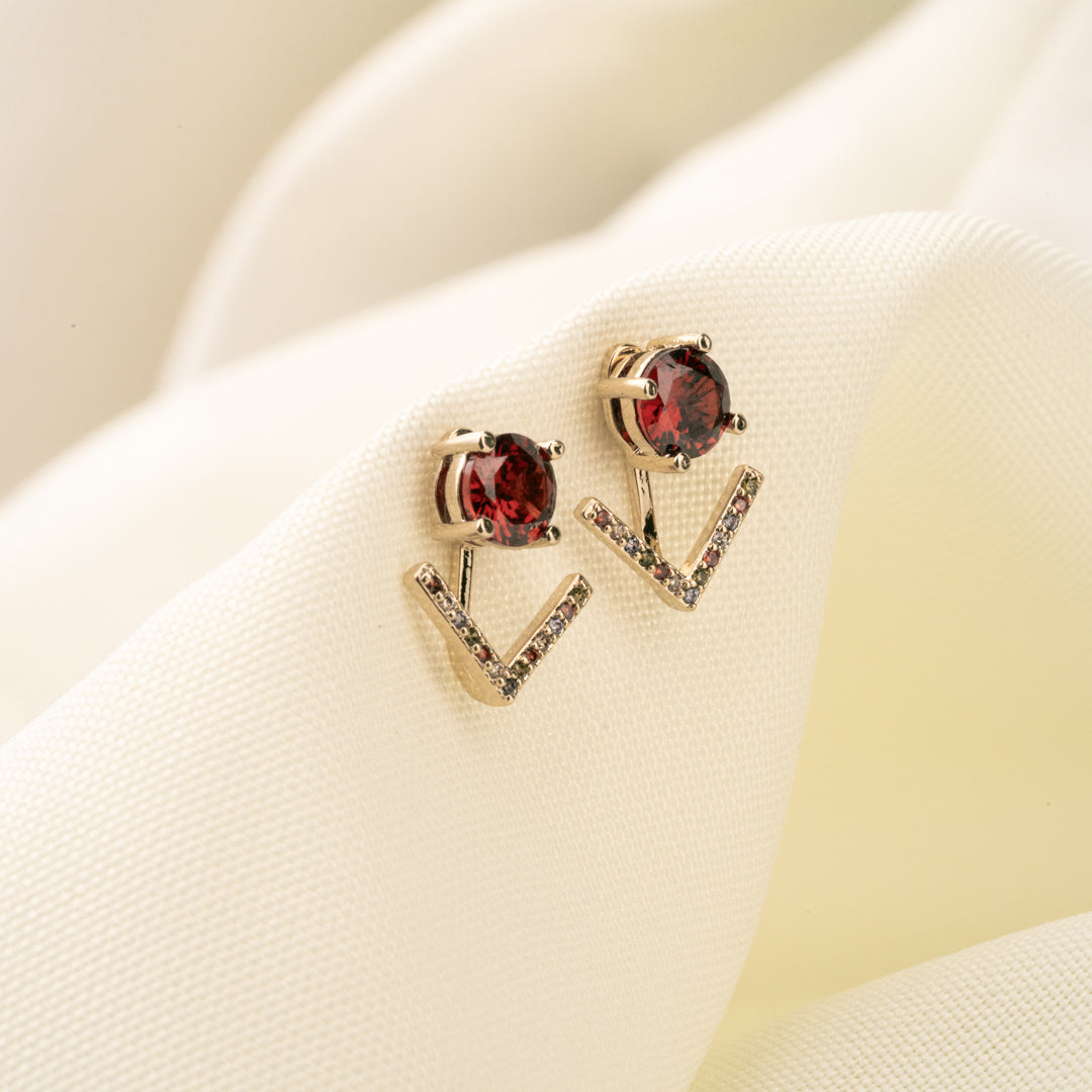 Aretes Flecha Rubí Chapa