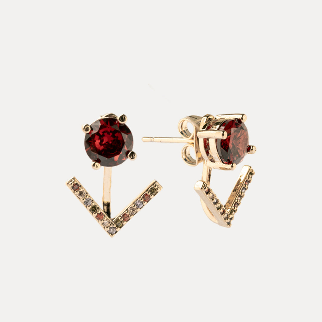 Aretes Flecha Rubí Chapa