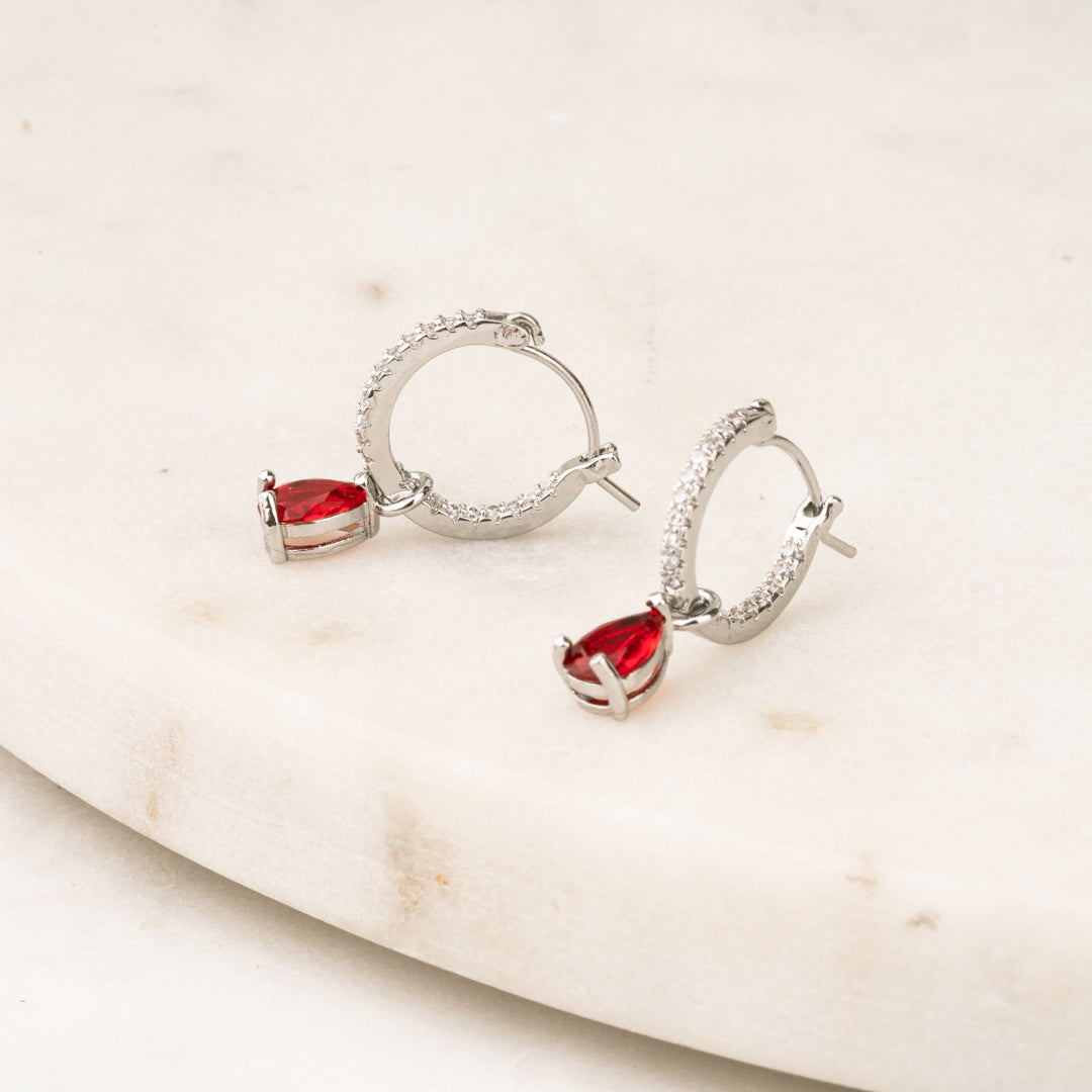 Aretes Rubí Encanto Rodio