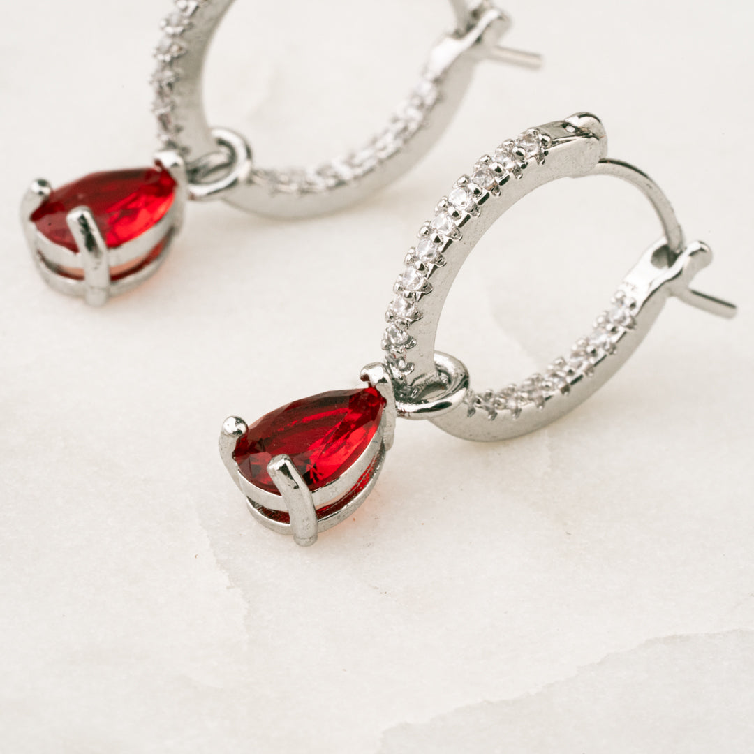 Aretes Rubí Encanto Rodio