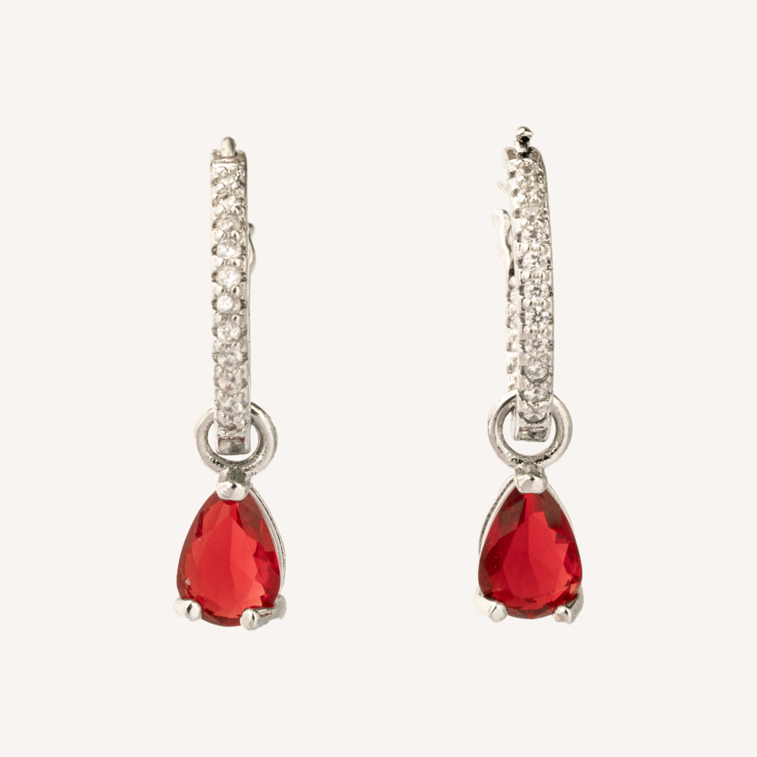 Aretes Rubí Encanto Rodio