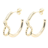 Aretes Nudo Dorado Chapa