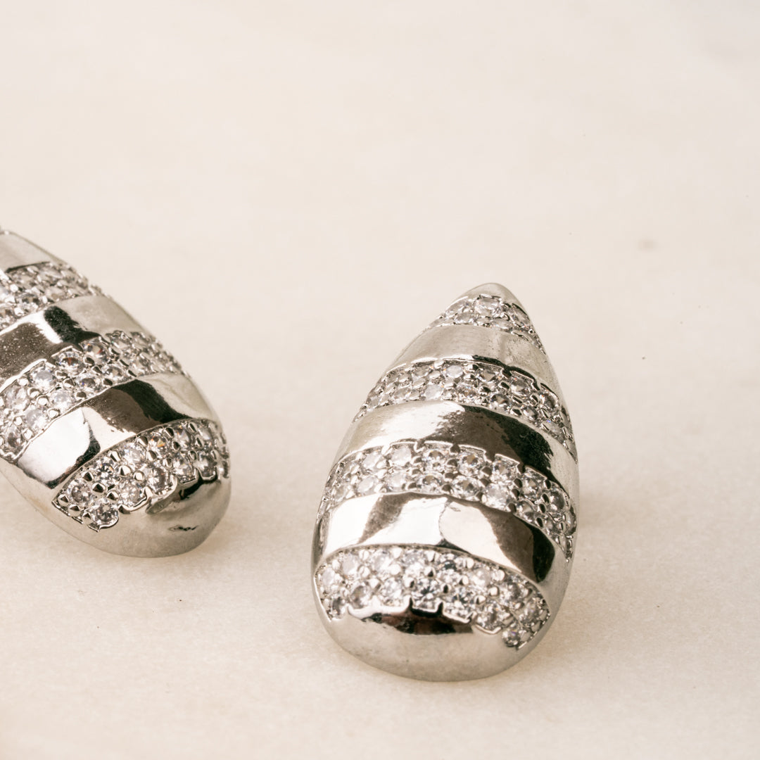 Aretes Aura Rayada Rodio