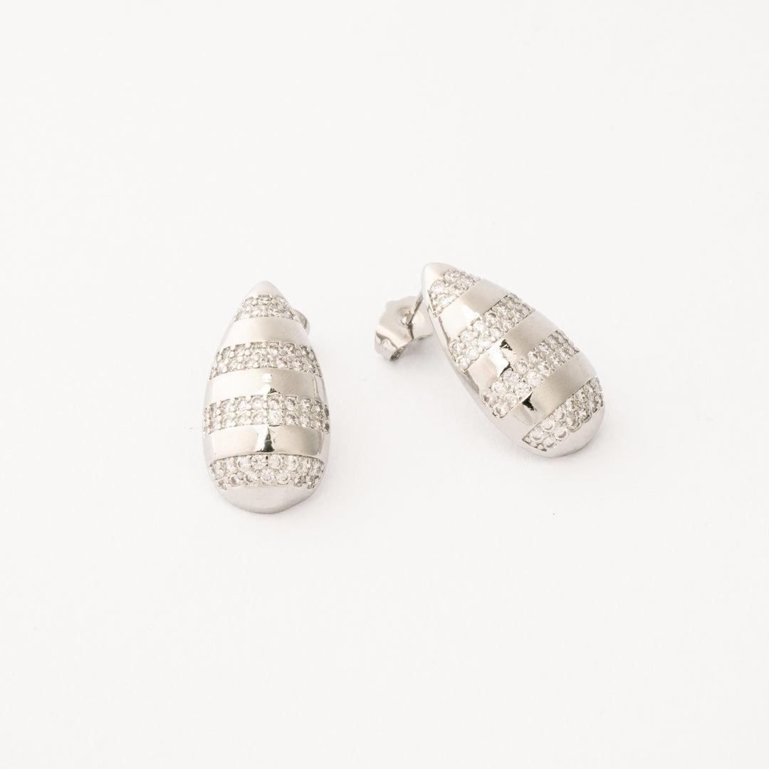 Aretes Aura Rayada Rodio