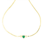 Gargantilla de Corazón con Piedra Verde Chapa