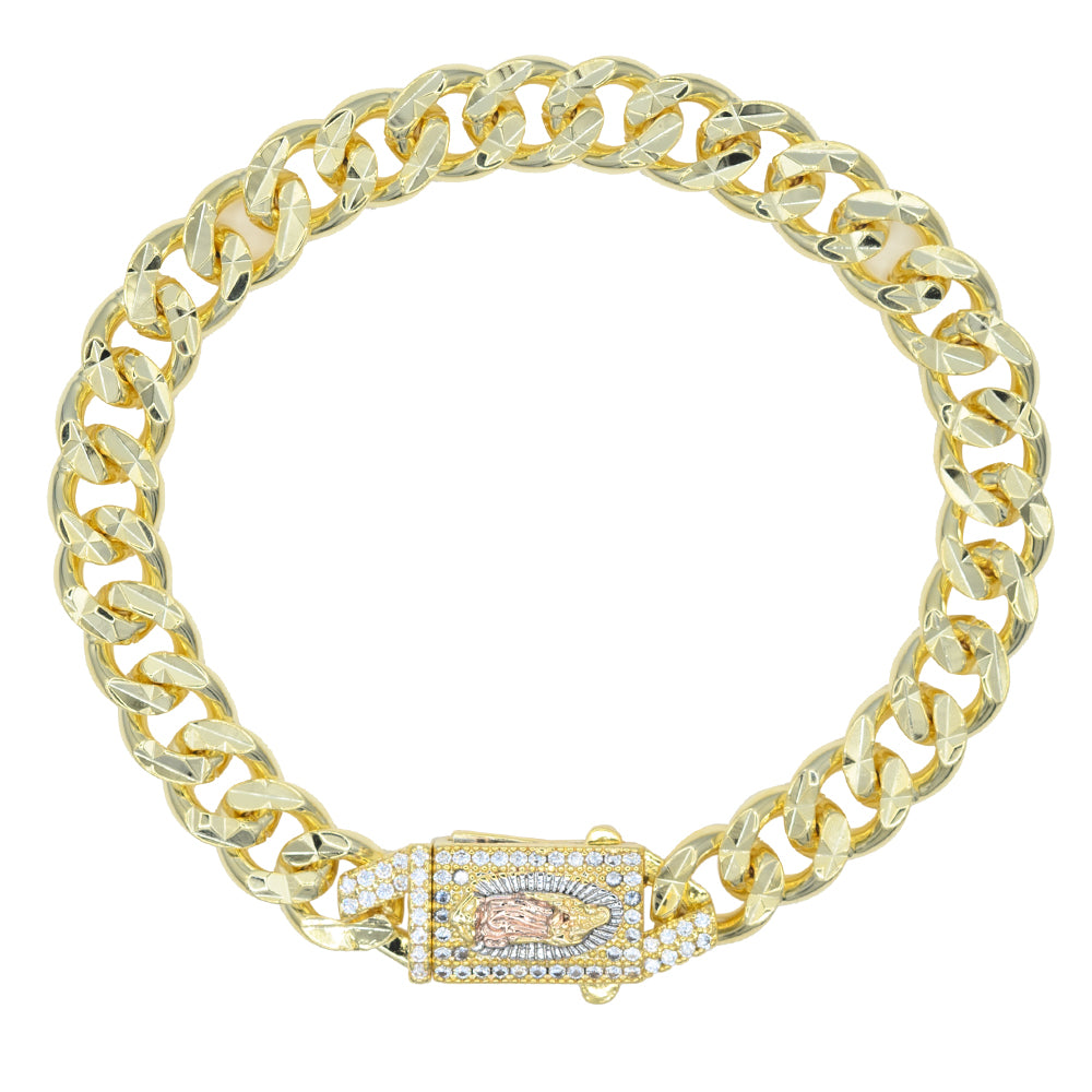 Pulsera Virgen Dorada Chapa 19cm