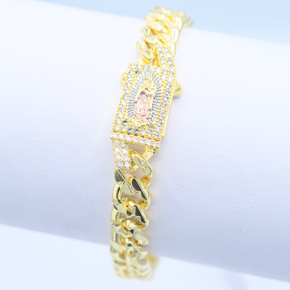Pulsera Virgen Dorada Chapa 19cm